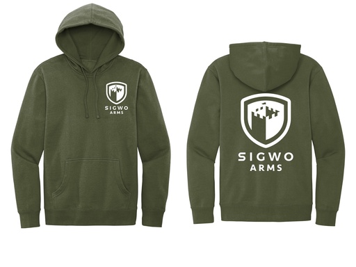 Sigwo Arms Green Hoodie Pullover - White Letters
